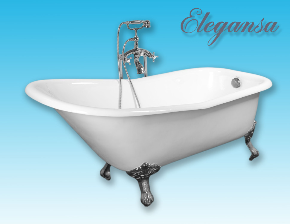 Чугунная ванна 167,6x76,5 см Elegansa Schale Chrome H0000202