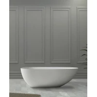 Ванна из литьевого мрамора Abber Stein AS9611-1.6 160x75 см, отдельностоящая, белый матовый