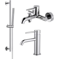 Комплект смесителей Aquatek Европа AQ1330CR с душевым гарнитуром, хром