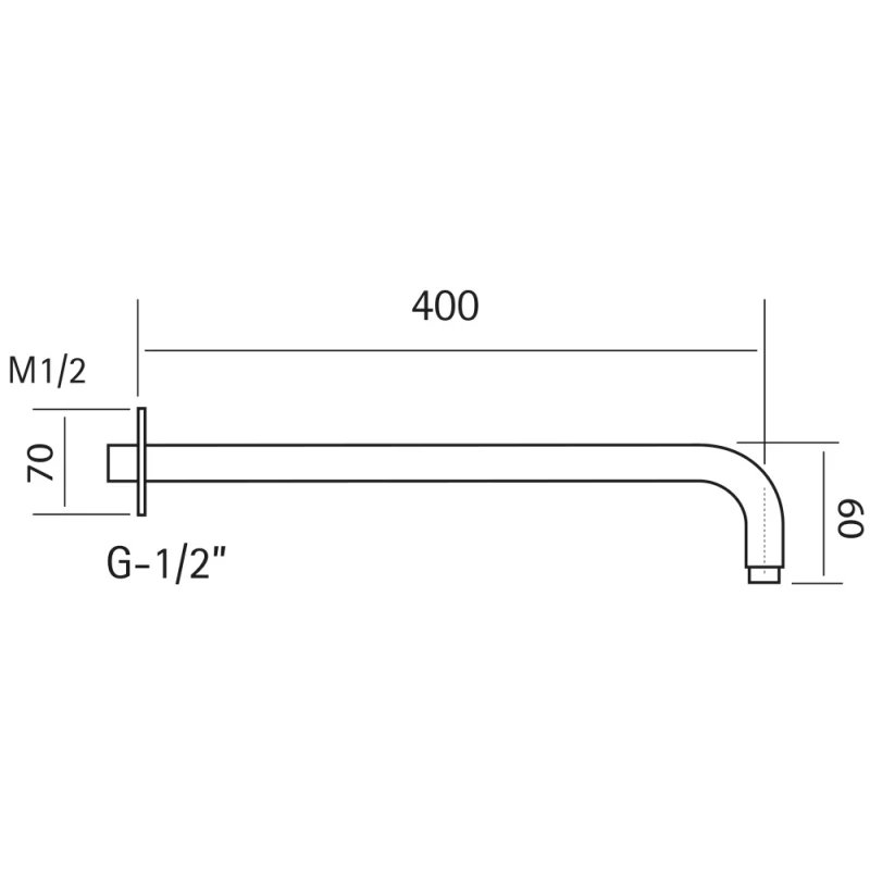 Кронштейн для верхнего душа 400 мм Cisal Xion DS013530D1