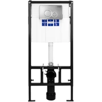 Инсталляция для унитаза Bettoserb Sava Fix Slim Duo SET40006465 с кнопкой смыва, хром/матовый хром/хром