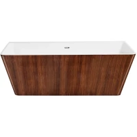 Акриловая ванна Lagard Vela Brown Wood lgd-vla-bw 168x80 см, отдельностоящая, коричневый