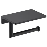 Держатель туалетной бумаги Timo Saona 13043/03 с полкой для телефона, черный матовый