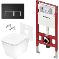 Комплект подвесной унитаз Tece TECEspring S + система инсталляции Tece TECEspring V K955202WCS