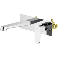 Смеситель для раковины Aquatek Оберон AQ1213CR встраиваемый, без донного клапана, хром