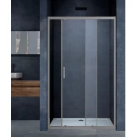 Душевая дверь Vincea Alpha VDS-3AL130CLGM 130 см, профиль вороненая сталь, стекло прозрачное