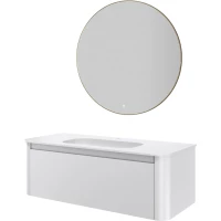 Комплект мебели Armadi Art Voi Matt White 782-120-MW + 786-120-MW + 545-100-MG 122 см, подвесной, белый матовый