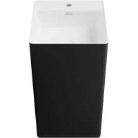 Раковина Wellsee Pure By Wellsee 230716000 45x45 см, напольная, черный матовый/белый