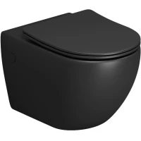 Унитаз подвесной Grossman GR-4411BMSQ безободковый, торнадо, с сиденьем микролифт, черный матовый