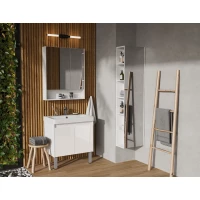 Комплект мебели белый глянец/белый матовый 70,5 см Акватон Сканди Doors 1A278901SD010 + 1WH501628 + 1A252202SD010