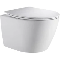 Унитаз подвесной Orange C07-150W безободковый, торнадо, с сиденьем микролифт, белый глянец