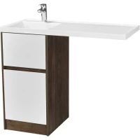 Тумба с раковиной белый глянец/дуб кантри 105 см Акватон Лондри 1A267001LHDY0 + 1A274901LH010 + 1A72833KLH01L