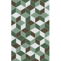 Декор Веста зеленый 02 25x40