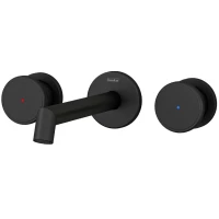 Смеситель для раковины Teska Grand Shine E5318 встраиваемый, без донного клапана, черный матовый