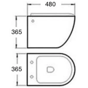 Изображение товара унитаз подвесной mira mr-b4836 безободковый, с сиденьем микролифт, белый