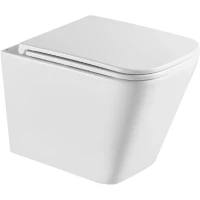 Унитаз подвесной Lemark Florex 9614001 безободковый, торнадо, с сиденьем микролифт, белый глянец