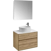 Комплект мебели дуб эльвезия/белый глянец 74,5 см Акватон Либерти 1A279501LYC70 + 1A281003LY010 + 732700C000 + 1A267202LH010