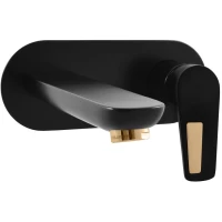 Смеситель для раковины Rav Slezak Colorado CO335CMATZ встраиваемый, без донного клапана, золотой/черный матовый