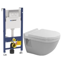 Комплект подвесной унитаз Duravit Starck 3 2200090000 + 0063810000 + система инсталляции Geberit 458.124.21.1