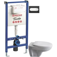 Комплект подвесной унитаз 40006460B + 40006460S + система инсталляции 40006356 + 40006364 Pestan Basic SET40006460OB