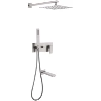 Душевой комплект Abber Daheim AF8217SP 250 мм, со смесителем, сатин