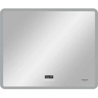 Зеркало Reflexion Party RF4716PT 80x70 см, с LED-подсветкой, сенсорным выключателем, диммером, антизапотеванием, часами