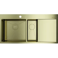 Кухонная мойка Omoikiri Akisame 100-2-LG-L 4973089 100x51 см, светлое золото