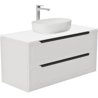 Тумба под раковину ЗОВ Севилья S100W-KPW 100 см, подвесная, со столешницей, белый матовый