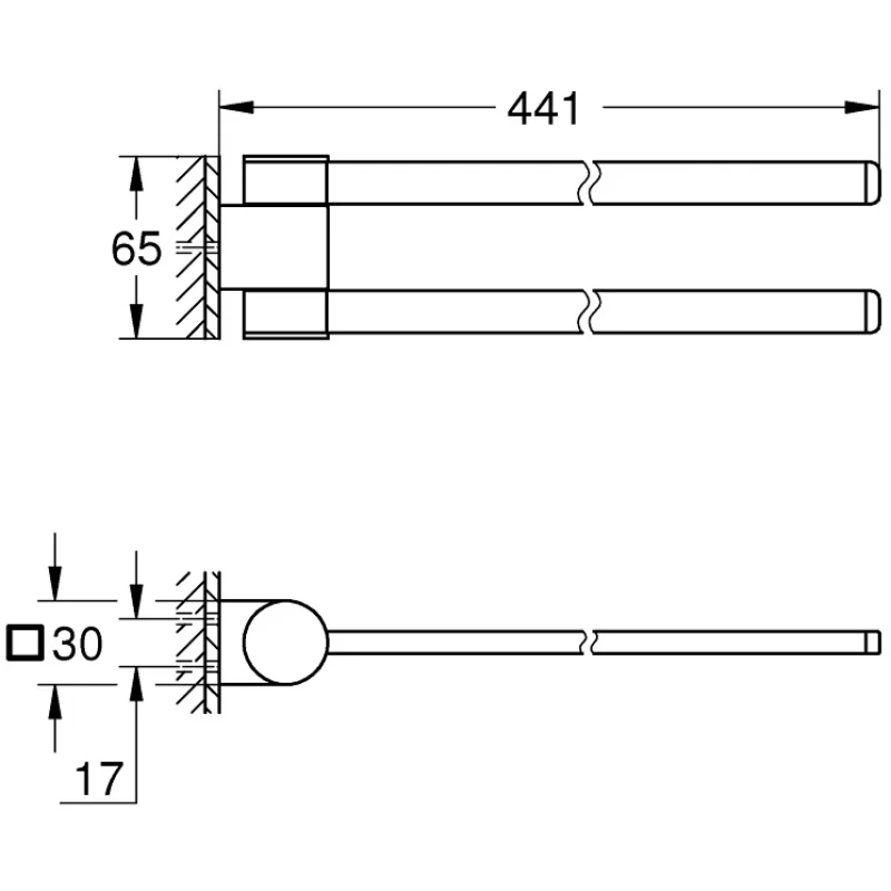 Полотенцедержатель Grohe Selection 41219KF0 44,1 см, поворотный, двойной, черный матовый Полотенцедержатель Grohe Selection 41219KF0 44,1 см, поворотный, двойной, черный матовый
