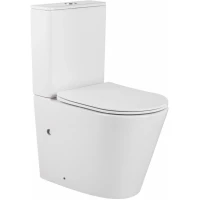 Унитаз-компакт CeramaLux TR2179 безободковый, торнадо, с сиденьем микролифт, белый