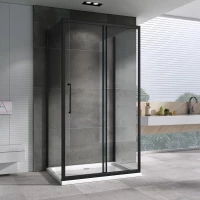 Душевой уголок 140x70 см Abber Schwarzer Diamant AG30140BH-S70B-S70B прозрачное