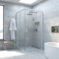 Душевой уголок Vegas Glass ZA NOVO h2000 120 01 01 120x120 см, профиль белый, стекло прозрачное