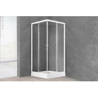 Душевой уголок с поддоном Royal Bath RB80HP-T 80x80 см, профиль белый, стекло прозрачное