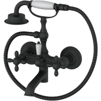 Смеситель для ванны Wonzon & Woghand Retro WW-88639020-MB с душевым гарнитуром, черный матовый