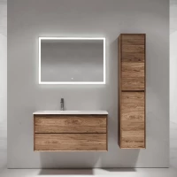 Тумба с раковиной Sancos Marmi 2.0 MR2.0100LECH + CN7014 101 см L, подвесная, дуб чарльстон