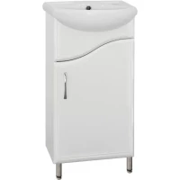 Тумба под раковину Style Line Эко Волна ЛС-00000093 38,5 см R, напольная, белый глянец