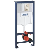Инсталляция для унитаза Grohe Arena Cosmopolitan S 39750001 + 37624BE0 с кнопкой смыва, никель глянец