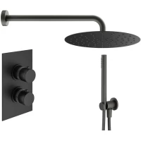 Душевой комплект Plumberia Selection IXO KITXOT18QNO 250 мм, с термостатом, черный матовый