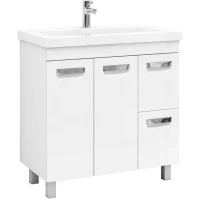 Тумба под раковину Vigo Plaza tn.PLA.MIR.80.2D.2Y 76,6 см, напольная, белый глянец/белый матовый