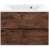 Тумба с раковиной темное дерево 65 см Vincea Mia VMC-2MA650RW + VCB-3M650W