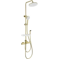 Душевая система Wonzon & Woghand Plate WW-C3017-A1-BG 230 мм, с термостатом, золотой матовый