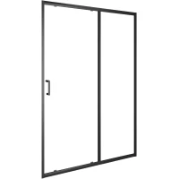 Душевая дверь Orange E02-150TB 150 см, профиль черный матовый, стекло прозрачное