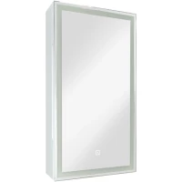 Зеркальный шкаф Art&Max Techno AM-Tec-350-650-1D-R-DS-F 35x65 см R, с LED-подсветкой, сенсорным выключателем, диммером, белый матовый