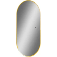Зеркало Art&Max Torino AM-Tor-550-1050-DS-Gold 55x105 см, с LED-подсветкой, сенсорным выключателем, диммером, золотой