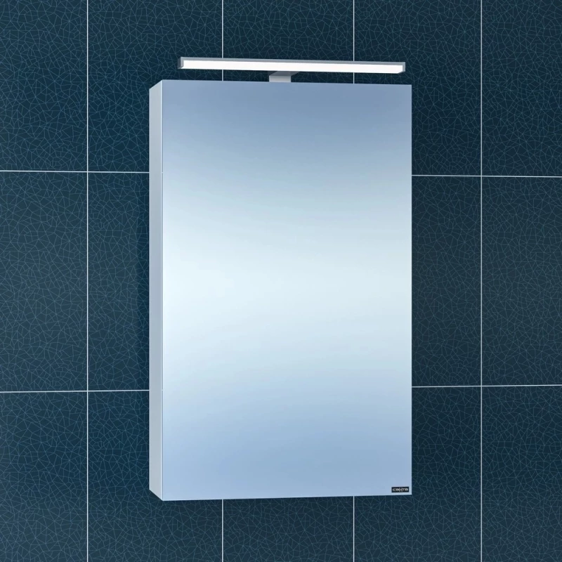 Зеркальный шкаф 45x73 см белый глянец Санта Стандарт 113014