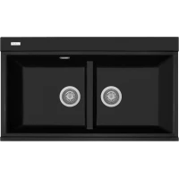 Кухонная мойка Rivelato Fonde FN-8638-2 Nero opaco 86x51 см, черный металлик