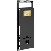 Инсталляция для унитаза WasserKRAFT Salm 27 27TLT.010.ME.BL.MG02 с кнопкой смыва, золотой матовый