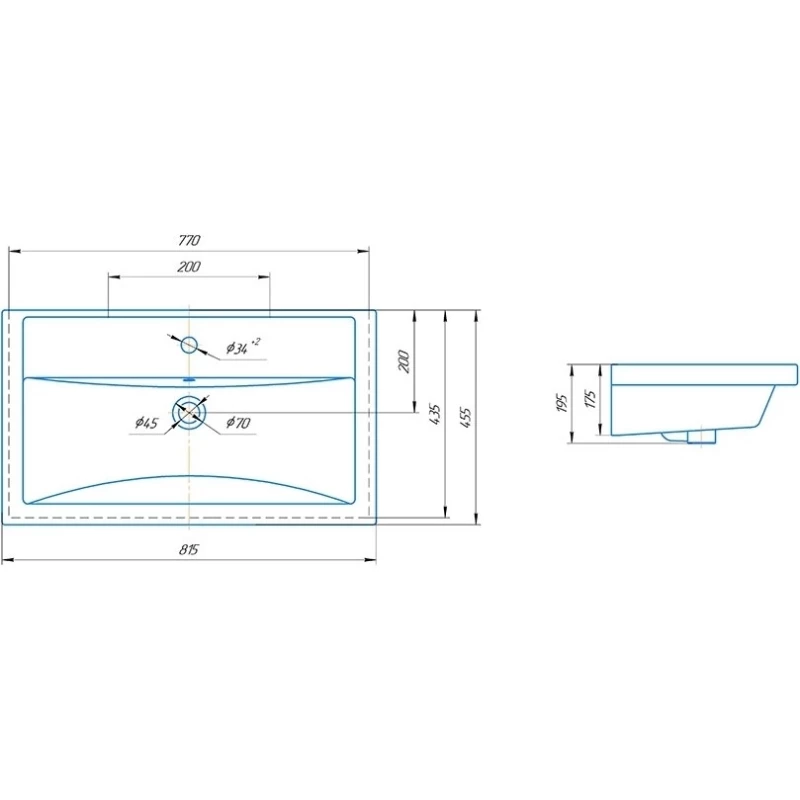 Раковина 81,5x45,5 см Corozo Фостер SD-00000642