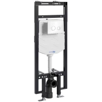 Инсталляция для унитаза WasserKRAFT Dinkel 58 58TLT.010.ME.WH01 с кнопкой смыва, белый/хром/белый