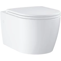 Унитаз подвесной Grohe Bau Ceramic 103860SH00 безободковый, с сиденьем микролифт, альпийский белый